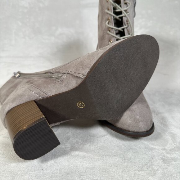 Journee Collection Baylor Women Boots Size 8.5 Ankle Block Heel Gray Lace Up NWB - Picture 8 of 11